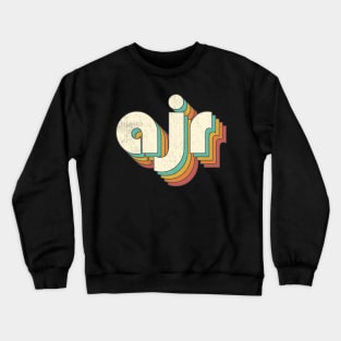 Retro Vintage AJR Rainbow Letters Distressed Style Crewneck Sweatshirt